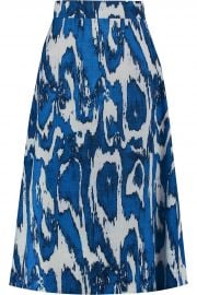 Printed Wool and Silk-Blend Crepe Skirt  at The Outnet