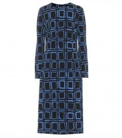 Printed cotton-blend midi dress at Mytheresa