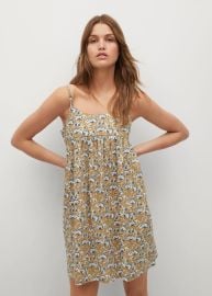 Printed cotton dress -  Women   USA at MANGO