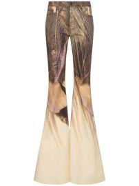 Printed cotton drill flared pants - Roberto Cavalli - Women Luisaviaroma at Luisaviaroma