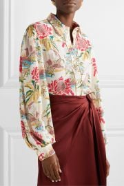 Printed crepe blouse at Net A Porter