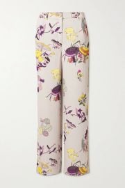 Printed crepe straight-leg pants at Net a Porter