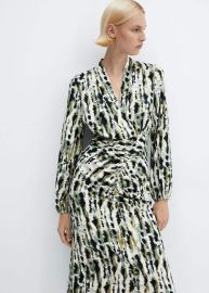 Printed dress with ruffled detail - Women Mango USA at Mango