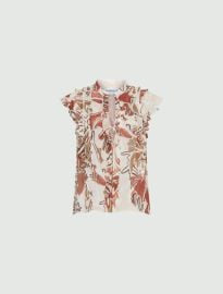 Printed georgette top brick red Marella at Marella