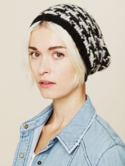 Printed intarsia beanie at Free People