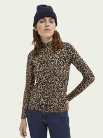 Printed mock neck organic cotton top  T-shirts ls  Ladies Clothing at Scotch  Soda at Scotch & Soda