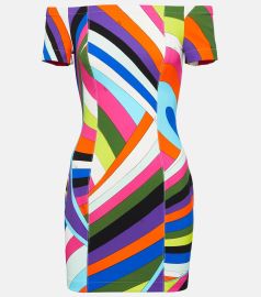 Printed off-shoulder mini dress in multicoloured - Pucci at Mytheresa