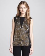 Printed panel top by Robert Rodriguez at Neiman Marcus