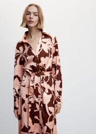 Printed shirt dress - Women Mango USA at Mango