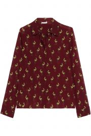 Printed silk-blend crepe de chine shirt at The Outnet