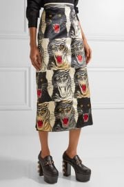 Printed silk-charmeuse midi skirt at Net A Porter