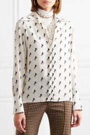 Printed silk-crepe blouse at Net A Porter