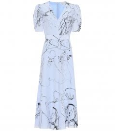 Printed silk midi dress at Mytheresa