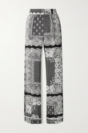 Printed silk straight-leg pants at Net a Porter