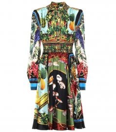 Printed silk twill midi dress at Mytheresa