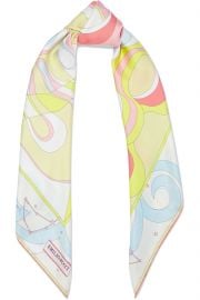 Printed silk-twill scarf at The Outnet