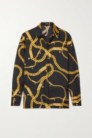 Printed silk-twill shirt at Net a Porter