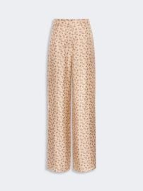 Printed silk twill trousers - BEIGE at Max Mara