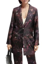 Printed single-breasted longer-length blazer Scotch amp Soda at Scotch & Soda