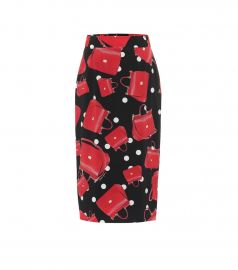 Printed stretch-silk midi skirt at Mytheresa