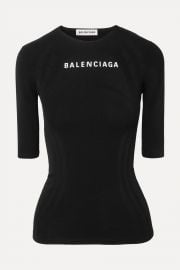 WornOnTV: Khloe’s black Balenciaga logo top on Keeping Up with the ...