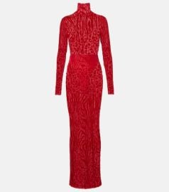 Printed turtleneck jersey maxi dress at Mytheresa