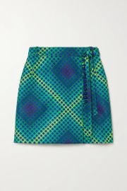 Printed twill wrap mini skirt at Net a Porter