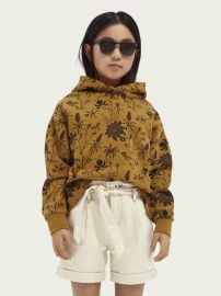 Printed wide fit hoodie at Scotch & Soda