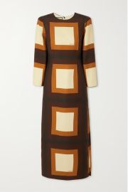 Printed wool-blend twill maxi dress at Net a Porter