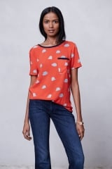 Printmaker Blouse in red hats at Anthropologie