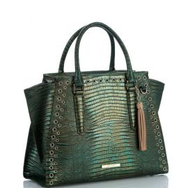  Priscilla Satchel in Emerald Moa at Brahmin