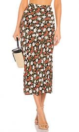 Privacy Please Kimmie Midi Skirt in White  amp  Red Rose from Revolve com at Revolve