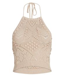 Private Label Stevie Crochet Halter Crop Top at Intermix