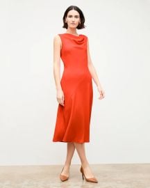 Priya Dress - Eco Heavy Soft Wave Bright Coral MMLaFleur at M.M. LaFleur