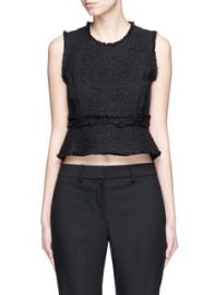 Proenza Schouler   Frayed tweed sleeveless peplum top   Lane Crawford - Shop Designer Brands Online at Lane Crawford