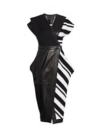 Proenza Schouler - Knit-Combo Leather Wrap Dress at Saks Fifth Avenue