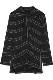 Proenza Schouler   Knotted tie-front striped crepe top at Net A Porter