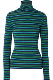 Proenza Schouler - PSWL striped stretch-cotton jersey turtleneck sweater at Net A Porter