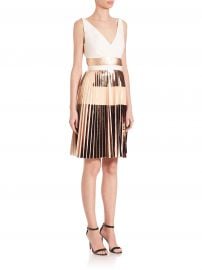 Proenza Schouler - Pleated Metallic Stripe Cocktail Dress in Pink at Saks Fifth Avenue