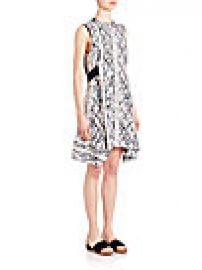 Proenza Schouler - Printed Silk Goergette Flared Dress at Saks Fifth Avenue