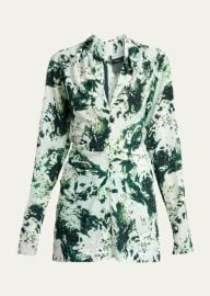 Proenza Schouler Adela Printed V Neck Top at Bergdorf Goodman