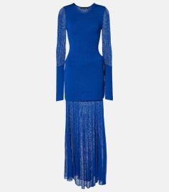 Proenza Schouler Anita Long Sleeve Sheer Open Knit Layered Maxi Dress at Mytheresa