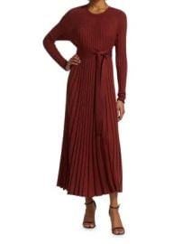 Proenza Schouler Belted Pleated Silk amp Cashmere Midi Dress on SALE at Saks Off 5th