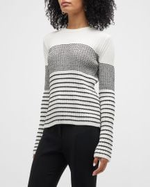 Proenza Schouler Boucle Mini Stripe Knit Sweater at Neiman Marcus