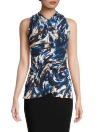 Proenza Schouler Cady Printed Ruched-Front Top on SALE at Saks Off 5th