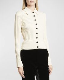 Proenza Schouler Carla Rib Collared Sweater at Neiman Marcus