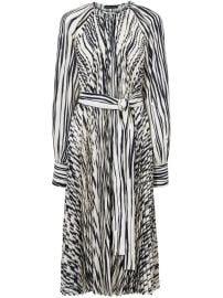 Proenza Schouler Carol stripe-print Pleated Dress Neutrals at Farfetch
