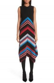 Proenza Schouler Chevron Stripe Wool  amp  Silk Blend Ottoman Dress at Nordstrom