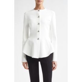 Proenza Schouler Dasha Compact Stitch Peplum Sweater Jacket at Nordstrom