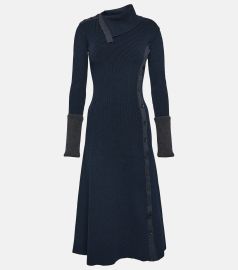 Proenza Schouler Fine Rib Knit Long Sleeve Midi Sweater Dress at Mytheresa